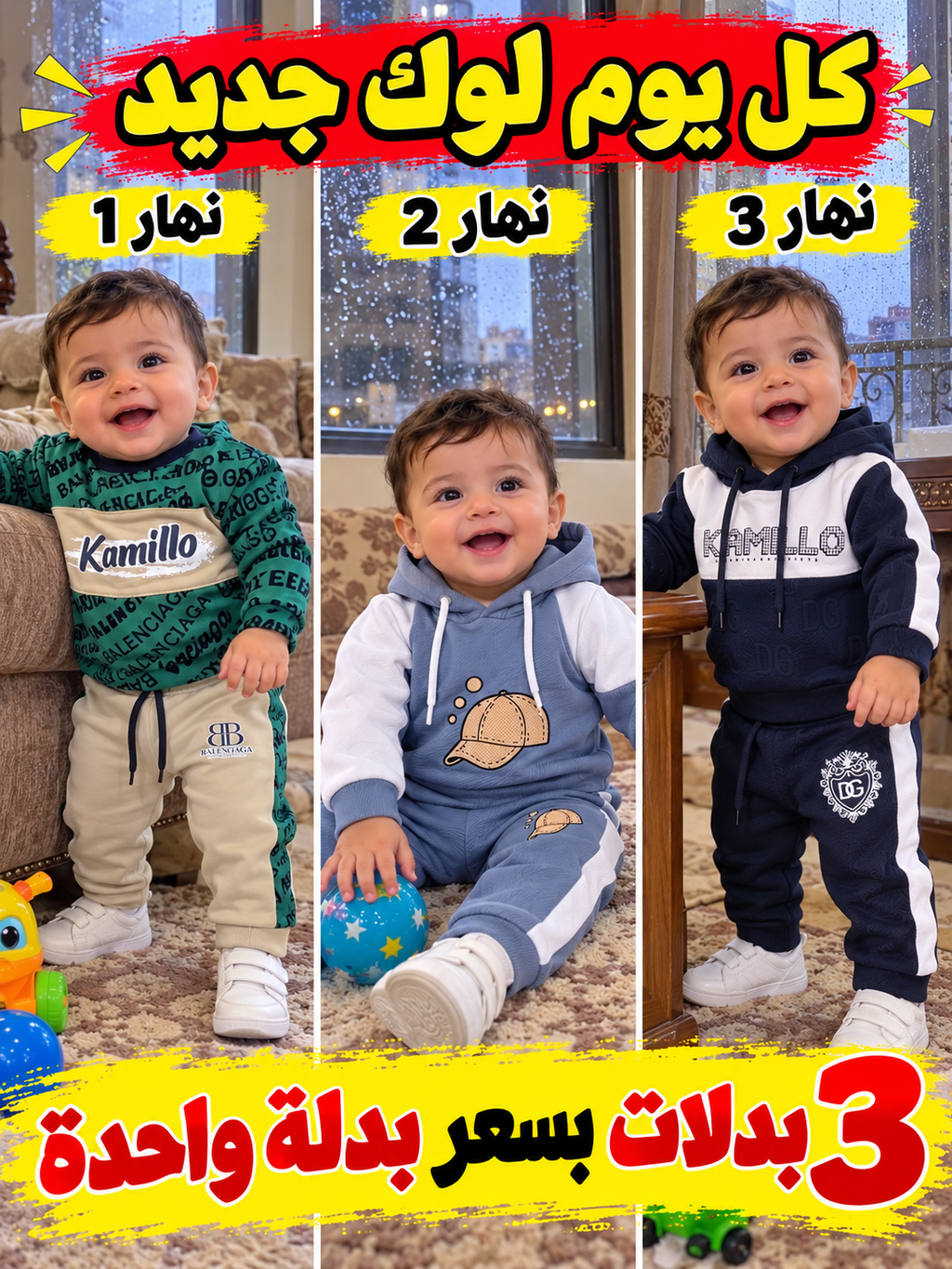 مجموعة 3 بدلات= 1 جاكار +1 كاميلو + 1 فالونسيا