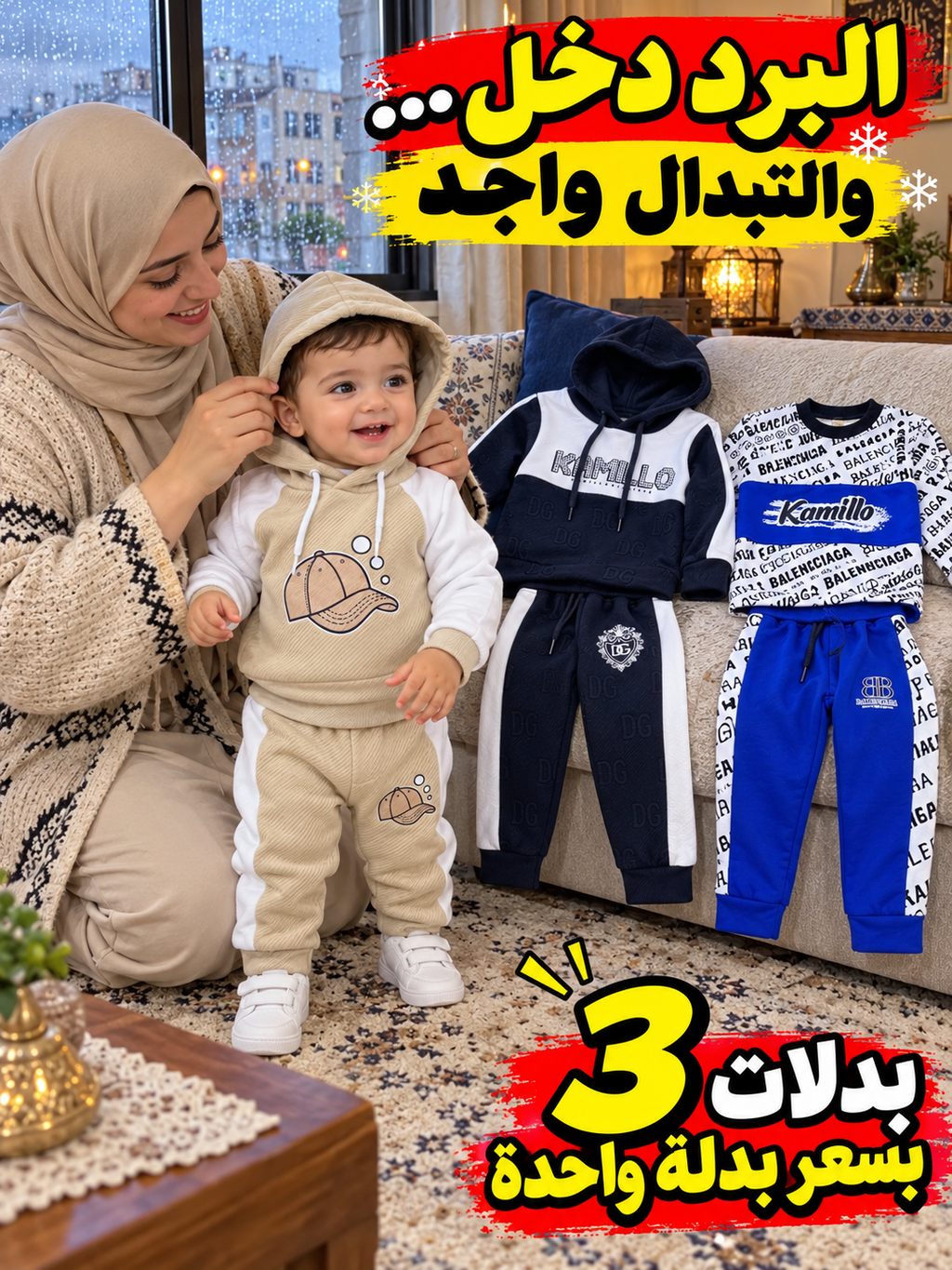 مجموعة 3 بدلات= 1 جاكار +1 كاميلو + 1 فالونسيا